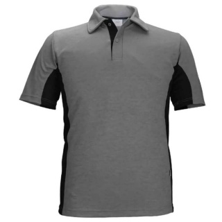 Premium Two Tone Contrast Polo Shirt  Grey/Black 230GSM